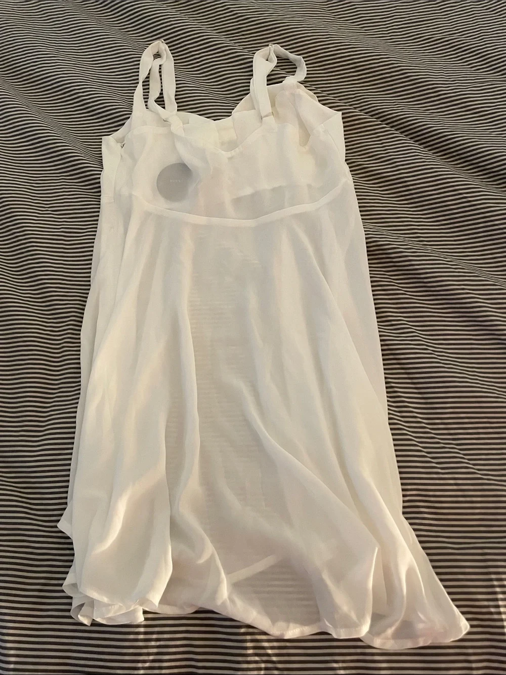 Lulus So Adored Ivory Sheer Bow Lingerie Slip White - Size S